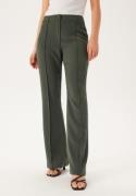 BUBBLEROOM Flared Structured Suit Trousers Dark green 34