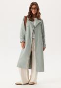 BUBBLEROOM Belted Midi Trenchcoat Dusty green 50