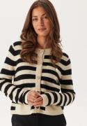 VILA Vidrea L/S O-NECK KNIT CARDIGAN Birch Stripes:black Beauty XS