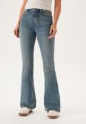 BUBBLEROOM High Flare Superstretch Jeans Blå sliten (Blue worn) 42