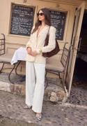 Happy Holly High Waist Wide Suit Pants Cream 50