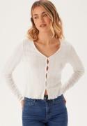 BUBBLEROOM Pointelle Cardigan Top White M