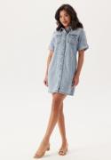 VERO MODA Vmjennie Ss Short Denim Dress  Light Blue Denim XS