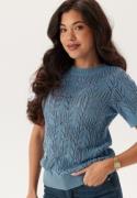 VILA Vicotti S/S O-NECK KNIT TOP -  Blissful Blue S