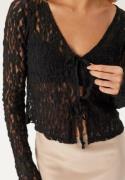 BUBBLEROOM Reversible Lace Cardigan Black M