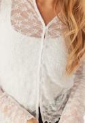 BUBBLEROOM Button Lace Cardigan White M