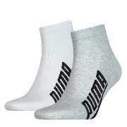 Puma Strumpor 2P Lifestyle Quarter Sock Vit/Grå Strl 35/38