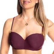 Calvin Klein Core Solid Structured Bandeu Bikini Vinröd C 34 Dam