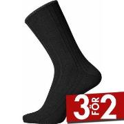 Egtved Strumpor Wool No Elastic Rib Socks Svart Strl 40/45