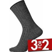 Egtved Strumpor Wool No Elastic Rib Socks Mörkgrå Strl 45/48