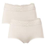 Trofe Lace Trimmed Maxi Briefs Trosor 2P Champagne bomull Medium Dam