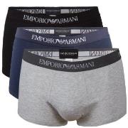 Armani Pure Cotton Trunks Kalsonger 3P Grå/Blå bomull X-Large Herr