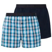 BOSS Kalsonger 2P Woven Boxer Shorts With Fly Blå/Vit bomull X-Large H...