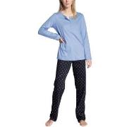 Calida Night Lovers Buttoned Pyjama Blå bomull Small Dam