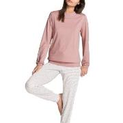 Calida Sweet Dreams Pyjama With Cuff Rosa randig bomull Small Dam