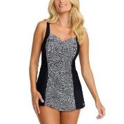Damella Esther Basic Swimsuit Dress Svart/Vit 40 Dam
