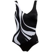 Damella Julia Basic Swimsuit Svart/Vit 48 Dam