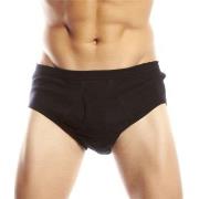 JBS Kalsonger Basic Fly Brief Svart bomull Medium Herr