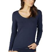 Mey Cotton Pure Long-Sleeved Top Midnattsblå bomull 40 Dam