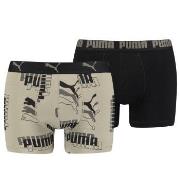 Puma Kalsonger 2P Logo Print Boxer Sand bomull Large Herr