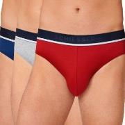 Schiesser Kalsonger 3P 95-5 Organic Cotton Rio Brief Röd/Grå bomull Sm...