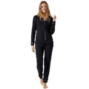 Schiesser Contemporary Nightwear Interlock Pyjama Svart 44 Dam