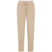 Damella Knitted Lounge Pants Beige Large Dam