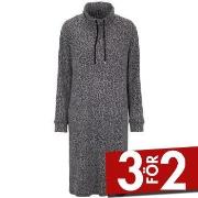 Damella Knitted Long Sleeve Lounge Dress Leopard Large Dam