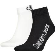 Calvin Klein Strumpor 2P Quarter Logo Socks Svart/Vit One Size Herr