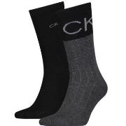 Calvin Klein Strumpor 2P Colorblock Rib Socks Svart/Grå One Size Herr