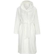 Damella Jaquard Fleece Hoodie Robe Vit polyester X-Large Dam