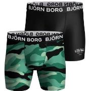 Björn Borg Kalsonger 2P Performance Boxer 1727 Svart/Grön polyester Me...