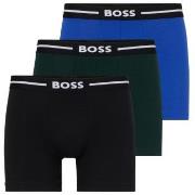 BOSS Kalsonger 3P Solid Cotton Bold Boxer Svart/Blå bomull Small Herr