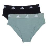 adidas Trosor 2P Bikini Brief Svart/Grön bomull Small Dam