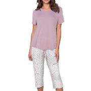 Lady Avenue Shortsleeve PJ With Pirate Pants Lavendel Bambu XX-Large D...