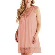 Damella Viscose Plain Sleeveless Nightdress Rosa viskos 3XL Dam