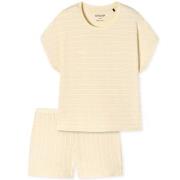 Schiesser Just Stripes Short Pyjamas Vanilj bomull 42 Dam