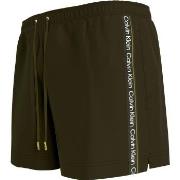 Calvin Klein Badbyxor Medium Drawstring Swim Shorts Mörkgrön polyester...