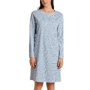 Calida Nights Long Arm Sleepshirt Blå Mönstrad bomull X-Small Dam