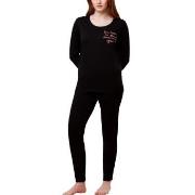 Triumph PK 03 Long Sleeve Pyjama Set Svart bomull 40 Dam