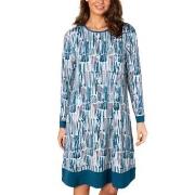 Lady Avenue Bamboo Longsleeve Nightdress Blå Mönstrad Bambu Small Dam