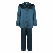 Lady Avenue Pure Silk Basic Pyjamas Petrol silke Small Dam