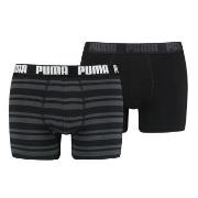 Puma Kalsonger 2P Heritage Stripe Boxer Svart randig bomull Medium Her...