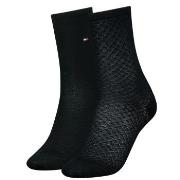 Tommy Hilfiger Strumpor 2P Women Diamond Structure Socks Svart Strl 35...