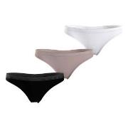 Tommy Hilfiger Trosor 3P Everyday Luxe Thong Svart/Vit XX-Large Dam