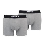 Levis Kalsonger 2P Men Solid Basic Boxer Brief Grå bomull Medium Herr