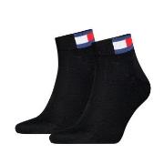 Tommy Men Uni Flag Quarter Sock Strumpor 2P Svart Strl 35/38