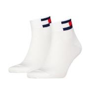 Tommy Men Uni Flag Quarter Sock Strumpor 2P Vit Strl 43/46