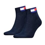 Tommy Men Uni Flag Quarter Sock Strumpor 2P Marin Strl 43/46