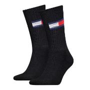 Tommy Men Uni TJ Flag Socks Strumpor 2P Svart Strl 35/38 Herr